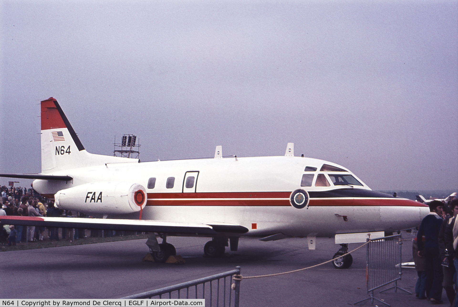 N64, 1975 North American Sabre 75A C/N 380-35, Farnborough, 1976.