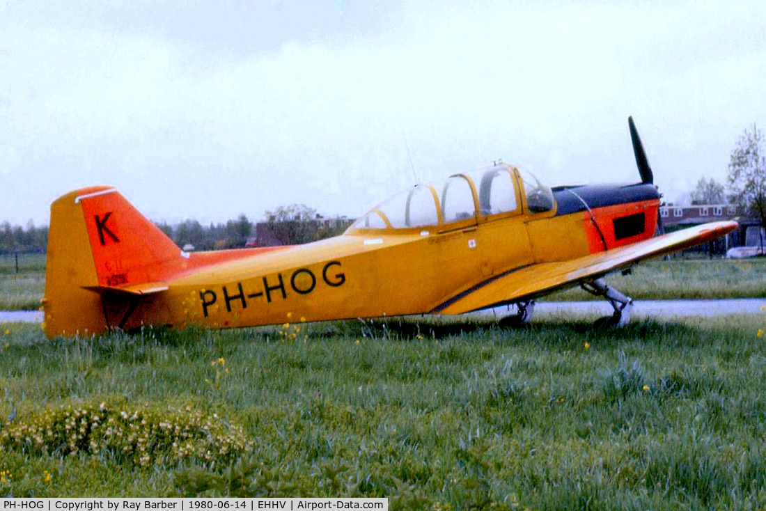 PH-HOG, 1951 Fokker S.11-1 Instructor C/N 6275, Fokker S-11-1 Instructor [6275] Hilversum~PH 14/06/1980. From a slide.