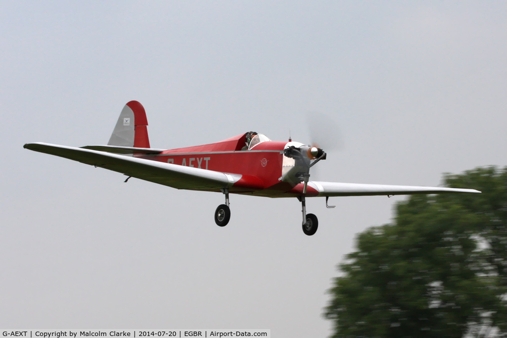 G-AEXT, 1937 Dart Kitten II C/N 123, Dart Kitten II at The Fly-In & Vintage Air Race, The Real Aeroplane Company, Breighton Airfield, July 2014.