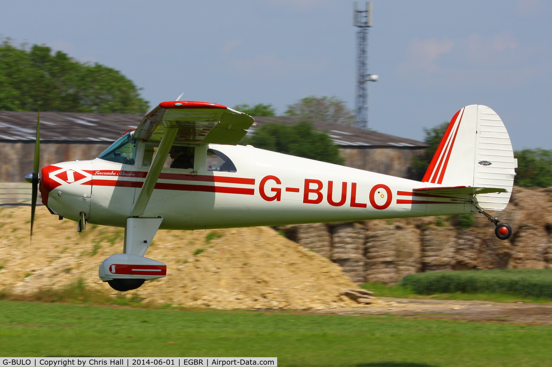 G-BULO, 1946 Luscombe 8F Silvaire C/N 4216, at Breighton's Open Cockpit & Biplane Fly-in, 2014