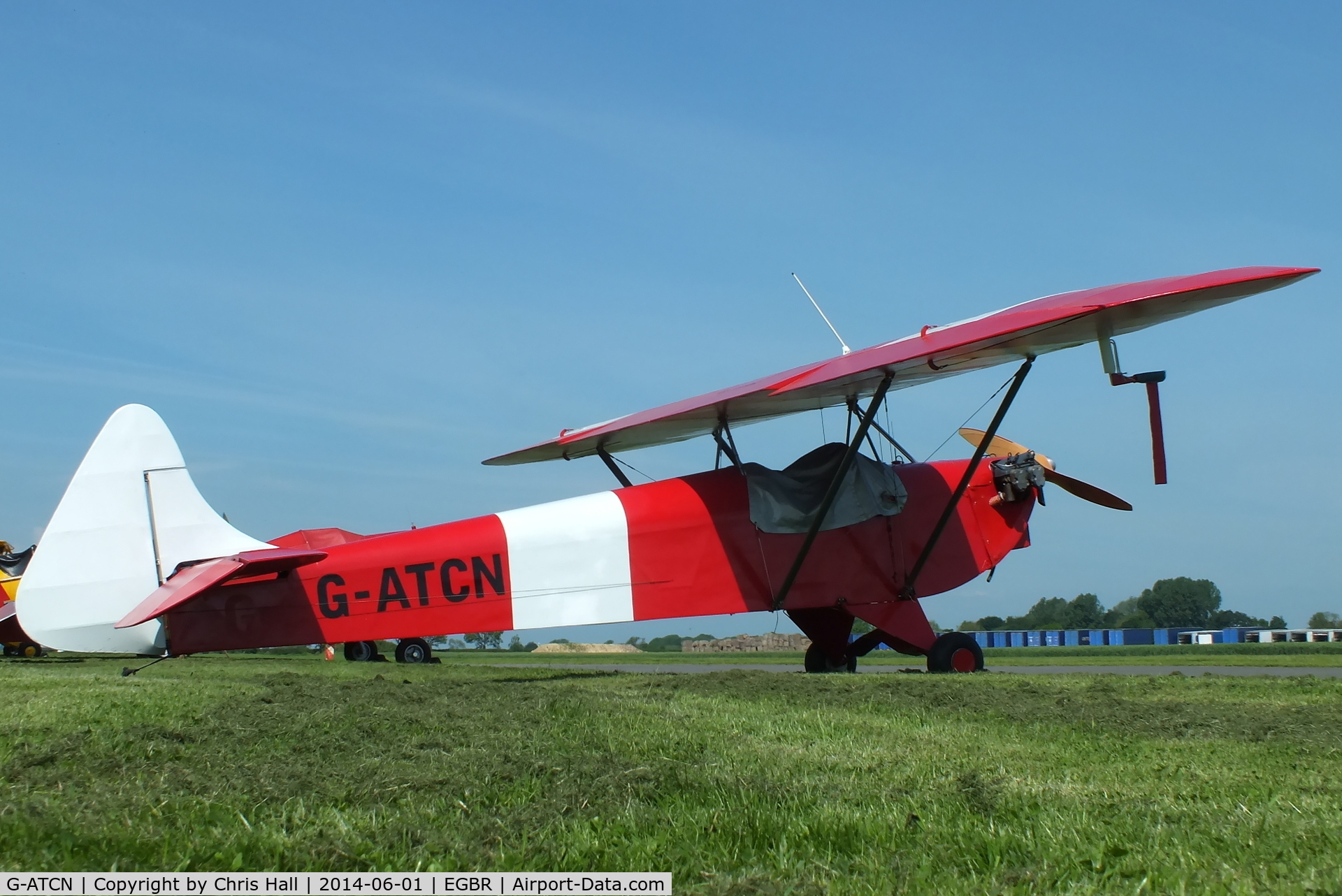 G-ATCN, 1965 Luton LA-4A Minor C/N PAL 1118, at Breighton's Open Cockpit & Biplane Fly-in, 2014