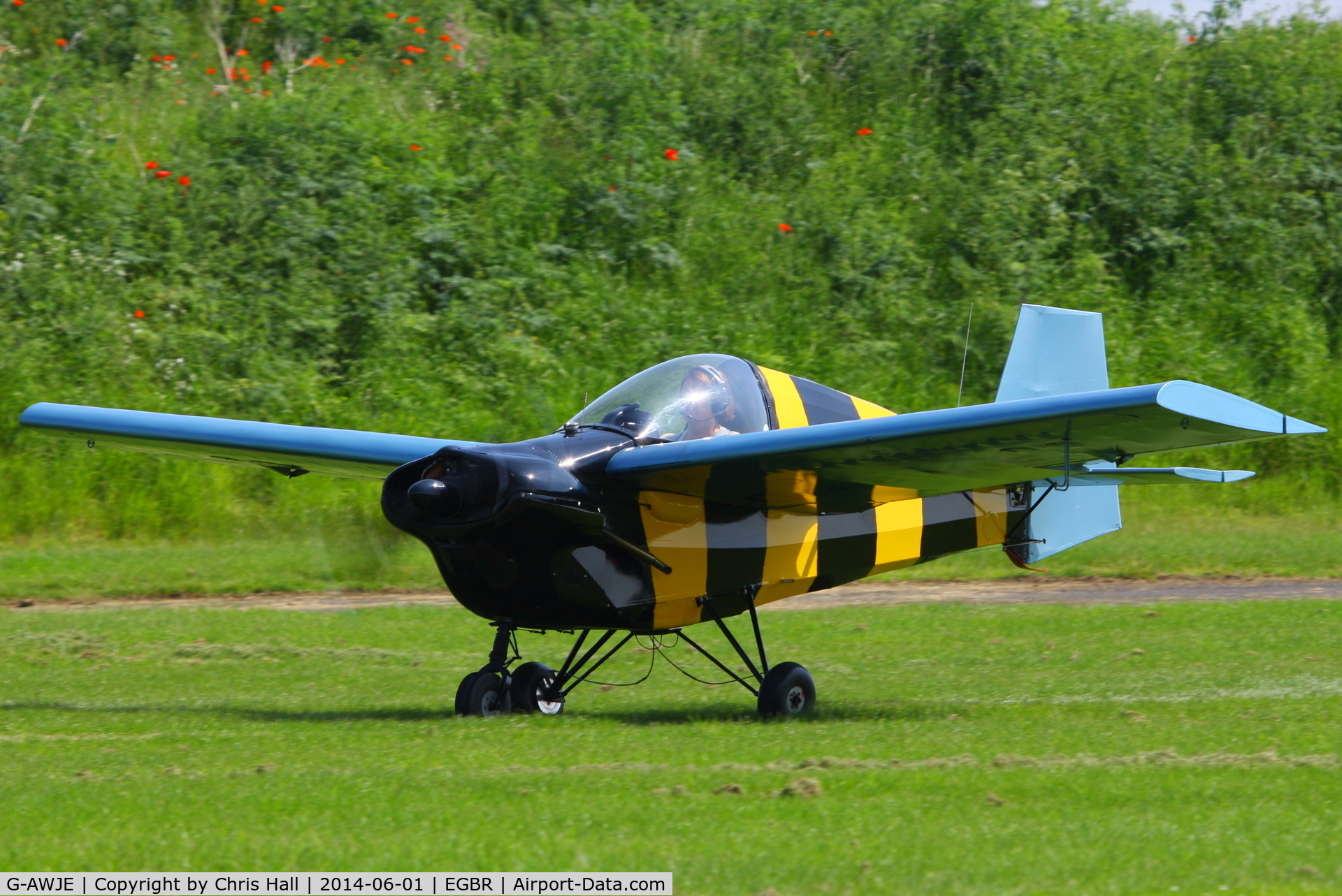 G-AWJE, 1968 Tipsy T-66 Nipper Mk 3 C/N S121, at Breighton's Open Cockpit & Biplane Fly-in, 2014