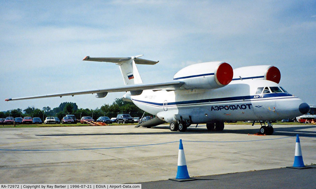 RA-72972, 1991 Antonov An-72 C/N 36572094883, Antonov An-72 [36572094883] (Russian Air Force) RAF Fairford~G 21/07/1996