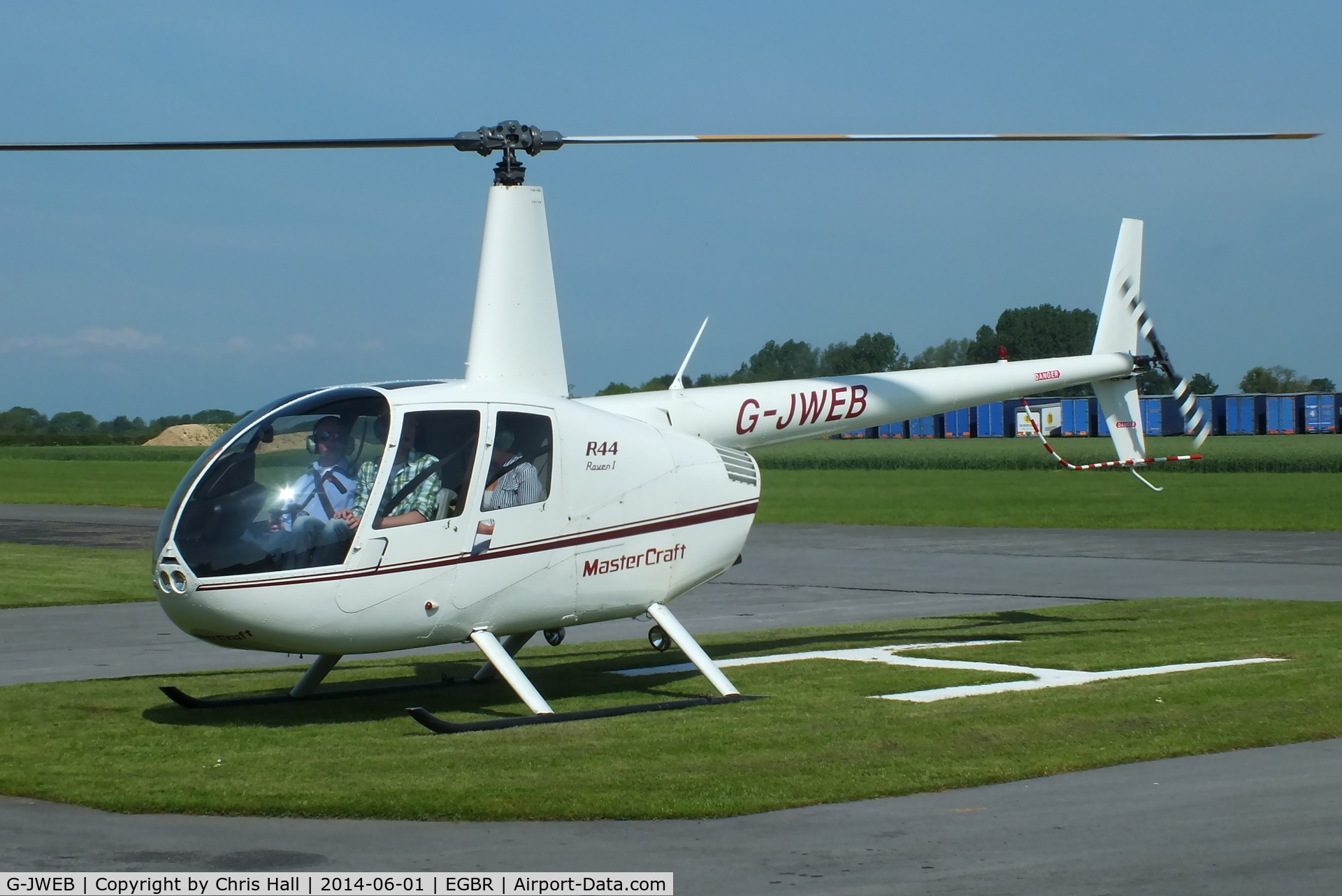 G-JWEB, 2003 Robinson R44 Raven C/N 1334, at Breighton's Open Cockpit & Biplane Fly-in, 2014