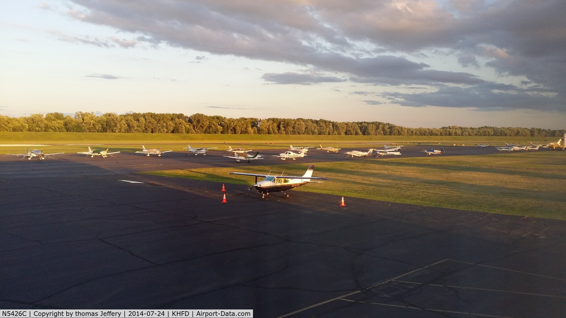 N5426C, 1979 Cessna T210N Turbo Centurion C/N 21063749, Tied up in front of Atlantic Aviation KHFD