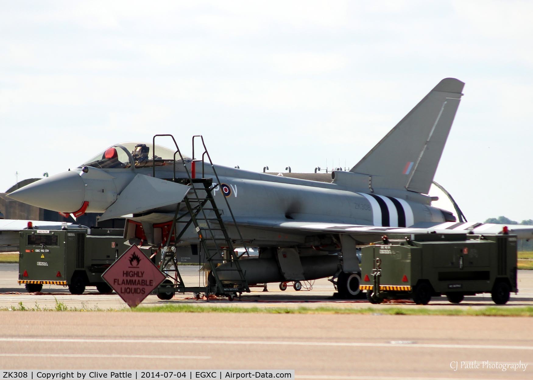 ZK308, 2009 Eurofighter EF-2000 Typhoon FGR4 C/N BS059, Ready for its appearance at RAF Waddington Airshow later that same day