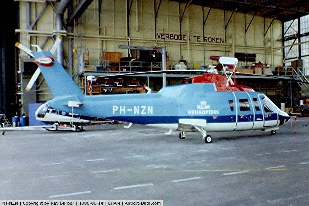 PH-NZN, 1979 Sikorsky S-76A C/N 760042, Sikorsky S-76A+ [760042] (KLM Helicopters) Amsterdam-Schiphol~PH 14/06/1980. From a slide.