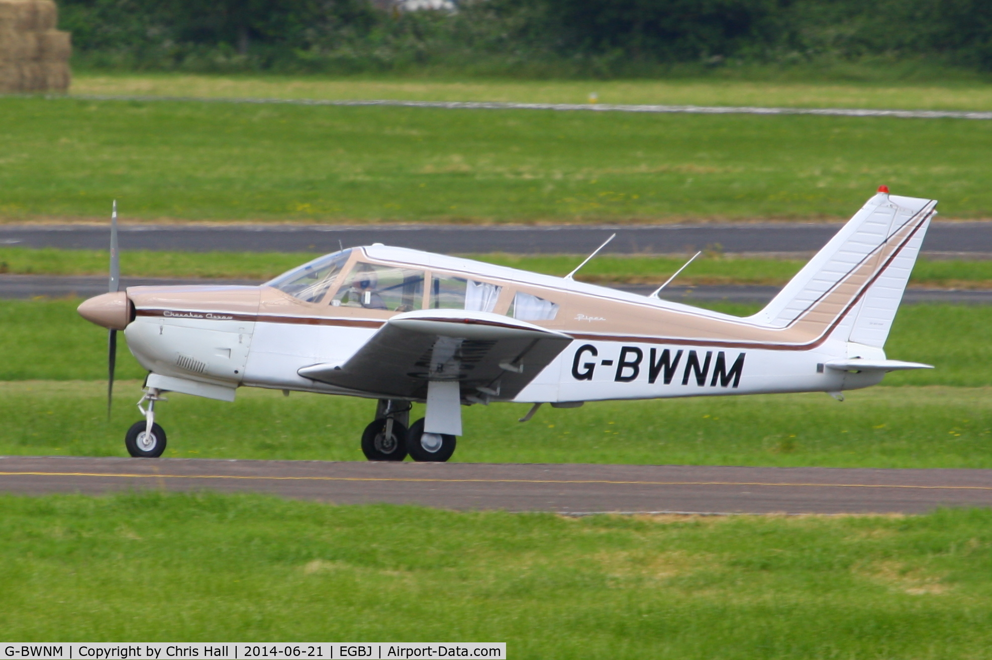 G-BWNM, 1968 Piper PA-28R-180 Cherokee Arrow C/N 28R-30435, Staverton resident