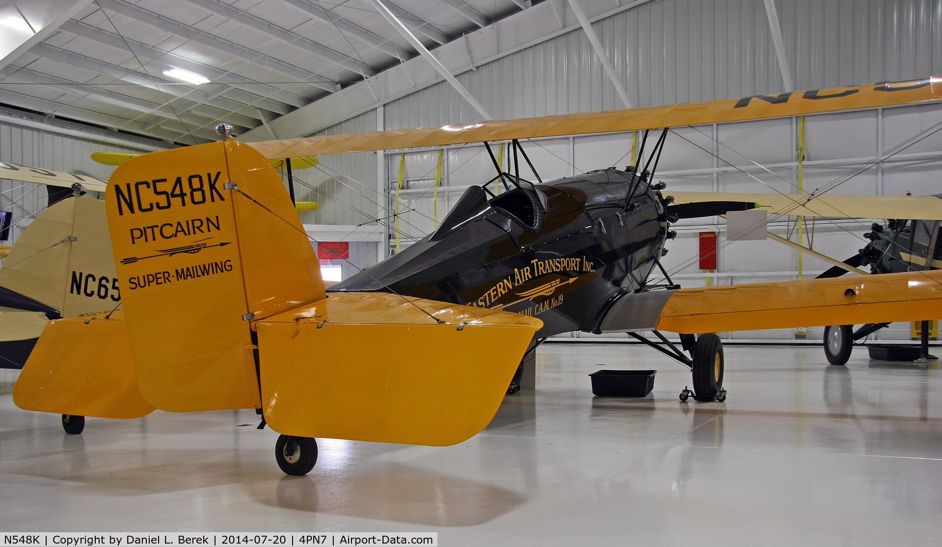 N548K, 1929 Pitcairn PA-6 Super Mailwing C/N 48, Lovely Super Mailwing in the hangar of the Eagle's Mere Air Museum.