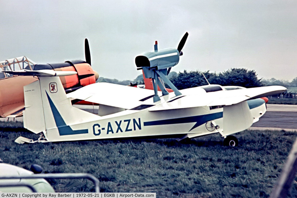 G-AXZN, Schweizer TSC-1A1 Teal C/N 8, Thurston TSC-1A Teal [008] Biggin Hill~G 21/05/1972. From a slide.