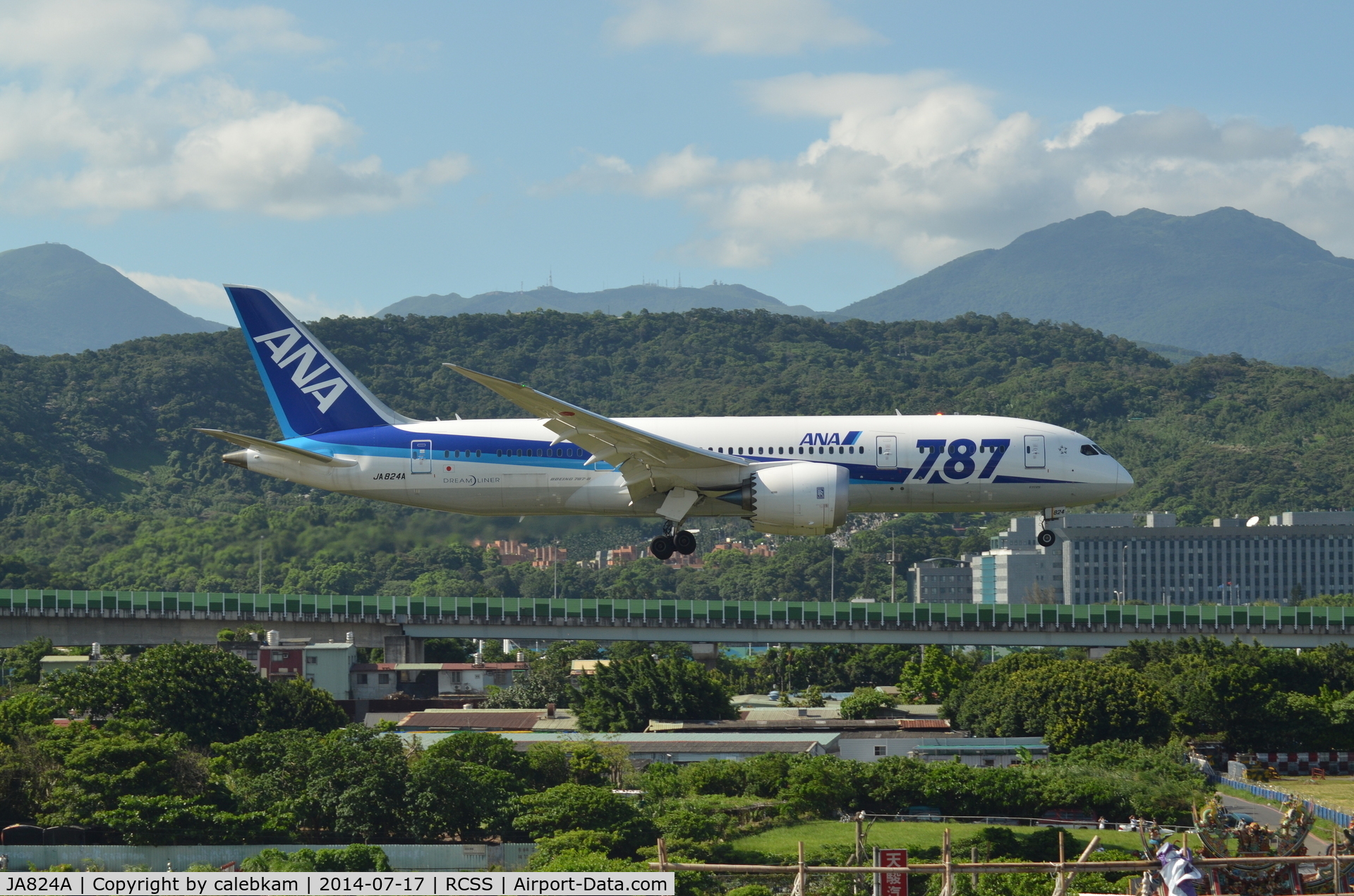 JA824A, 2013 Boeing 787-8 Dreamliner C/N 42247, All Nippon Airways 787-8 at Taipei Songshan Airport
