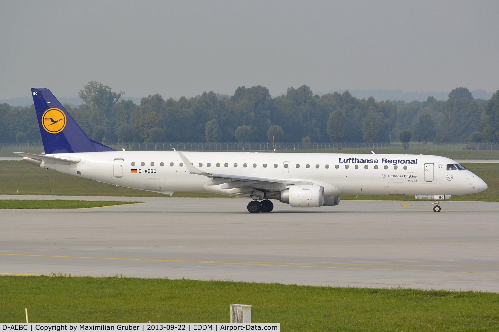 D-AEBC, 2009 Embraer 195LR (ERJ-190-200LR) C/N 19000320, Lufthansa Cityline