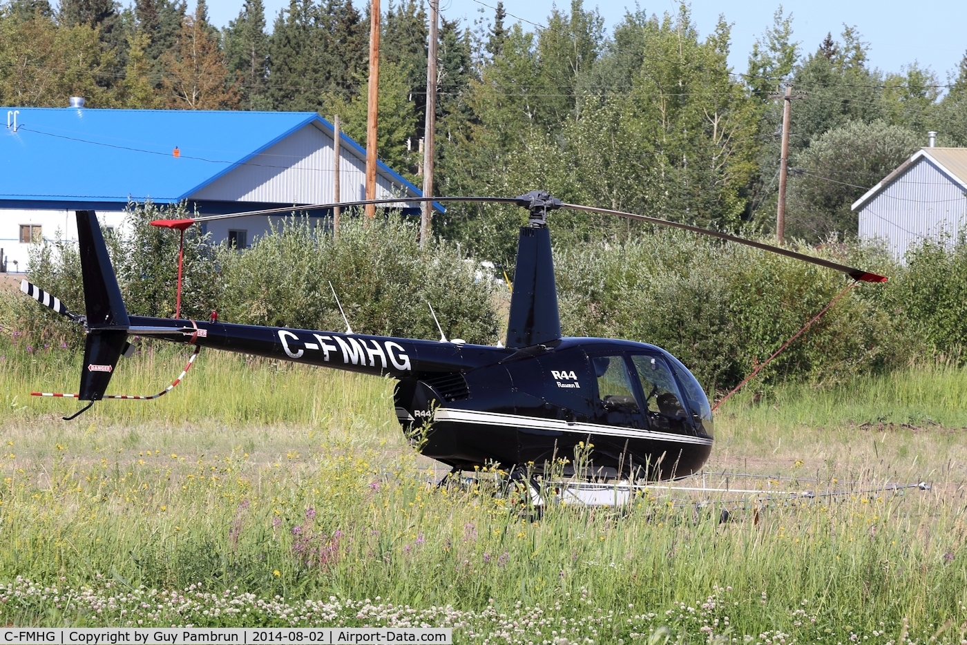 C-FMHG, 2007 Robinson R44 II C/N 11708, On standby for forest fire detail in Zama City, Alberta