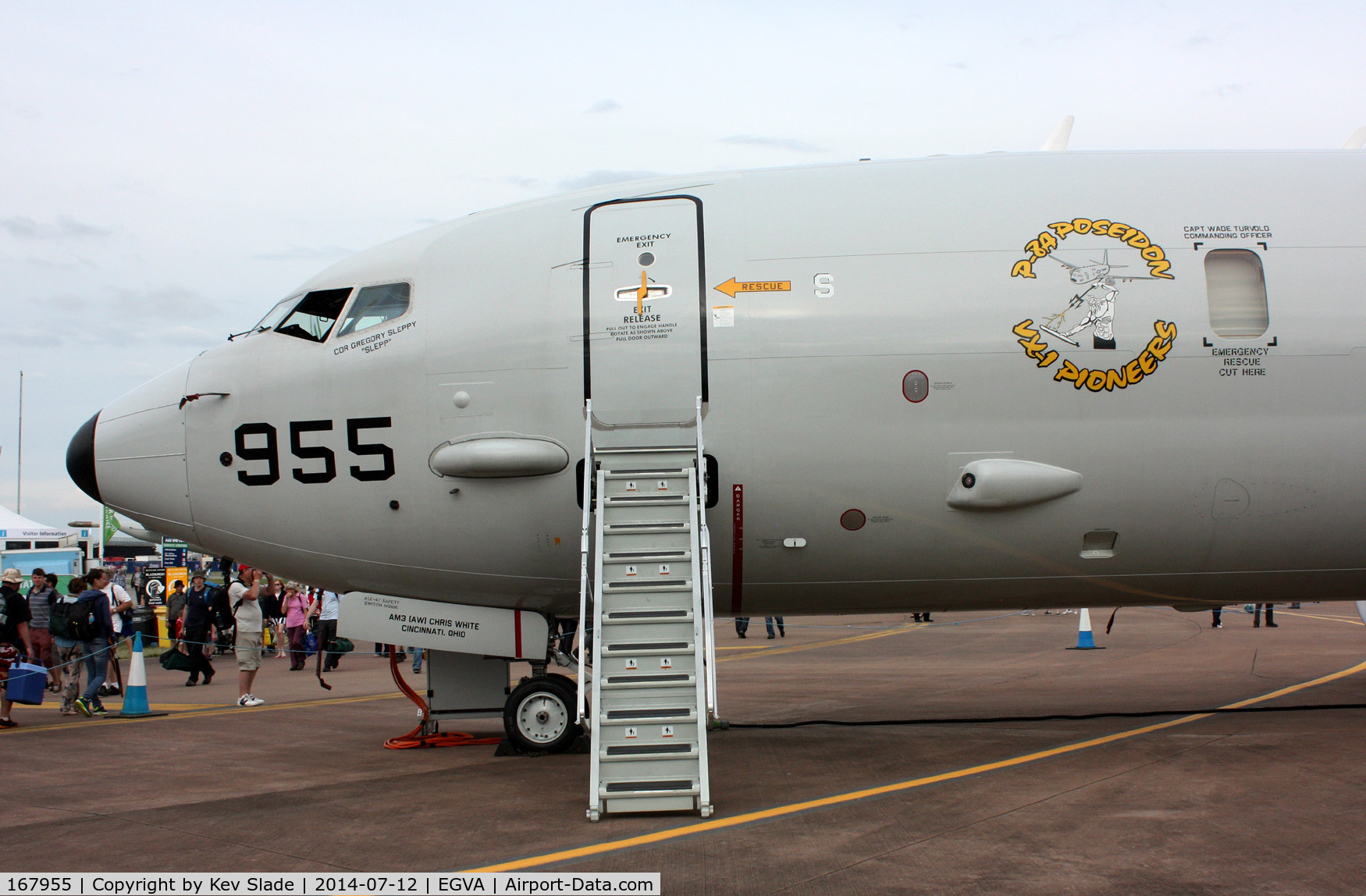 167955, 2011 Boeing P-8A Poseidon C/N 40595, Shot of the front fuselage showing the artwork.