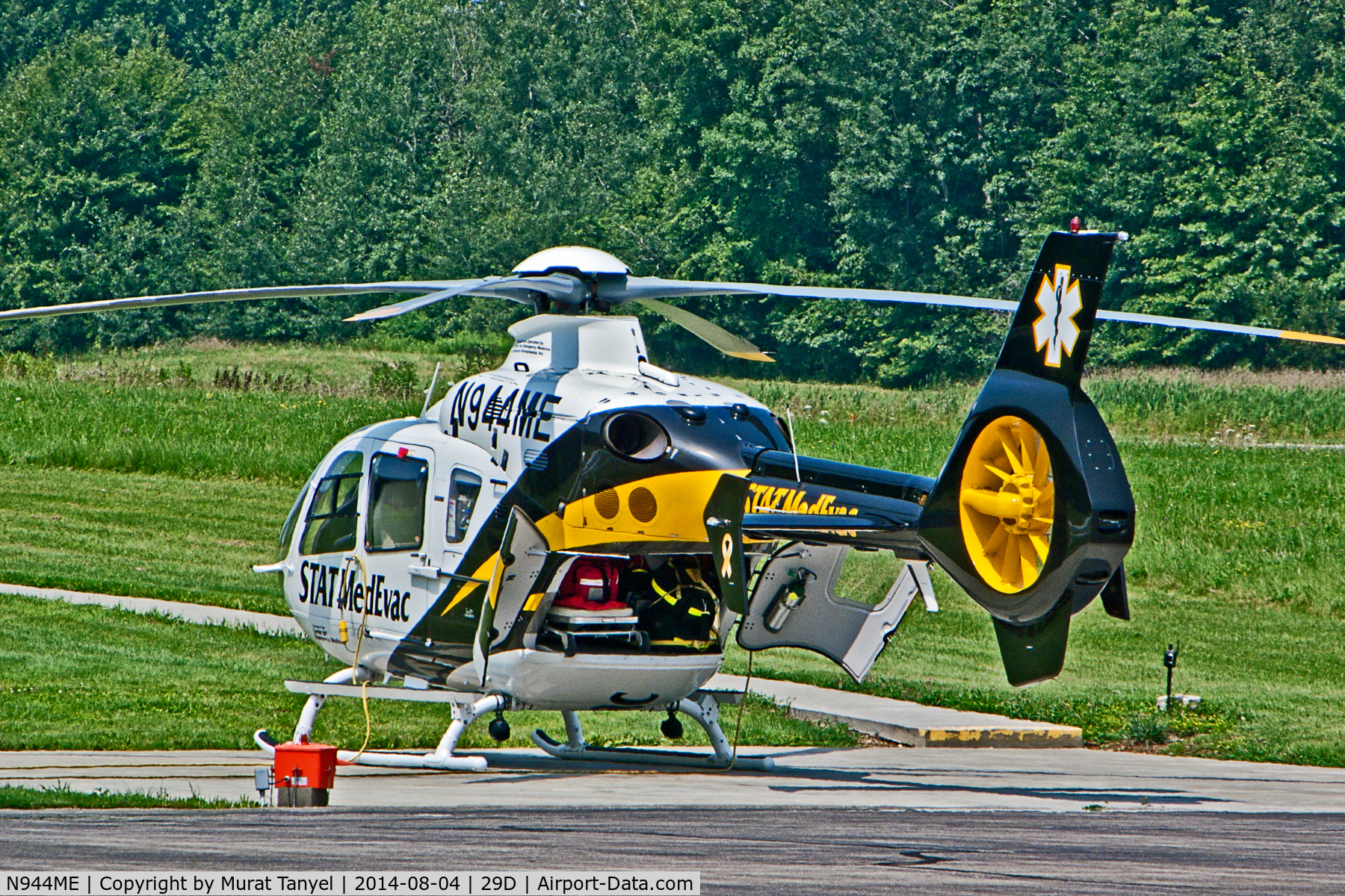 N944ME, 2010 Eurocopter EC-135T-2+ C/N 0945, At Grove City Airport, with its back door open.