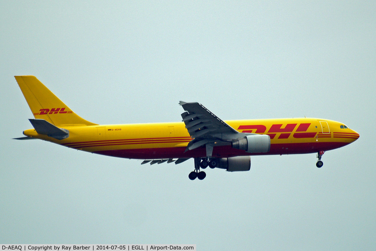 D-AEAQ, 1994 Airbus A300B4-622R(F) C/N 729, Airbus A300B4-622R [729] (DHL) Home~G 05/07/2014. On approach 27L.