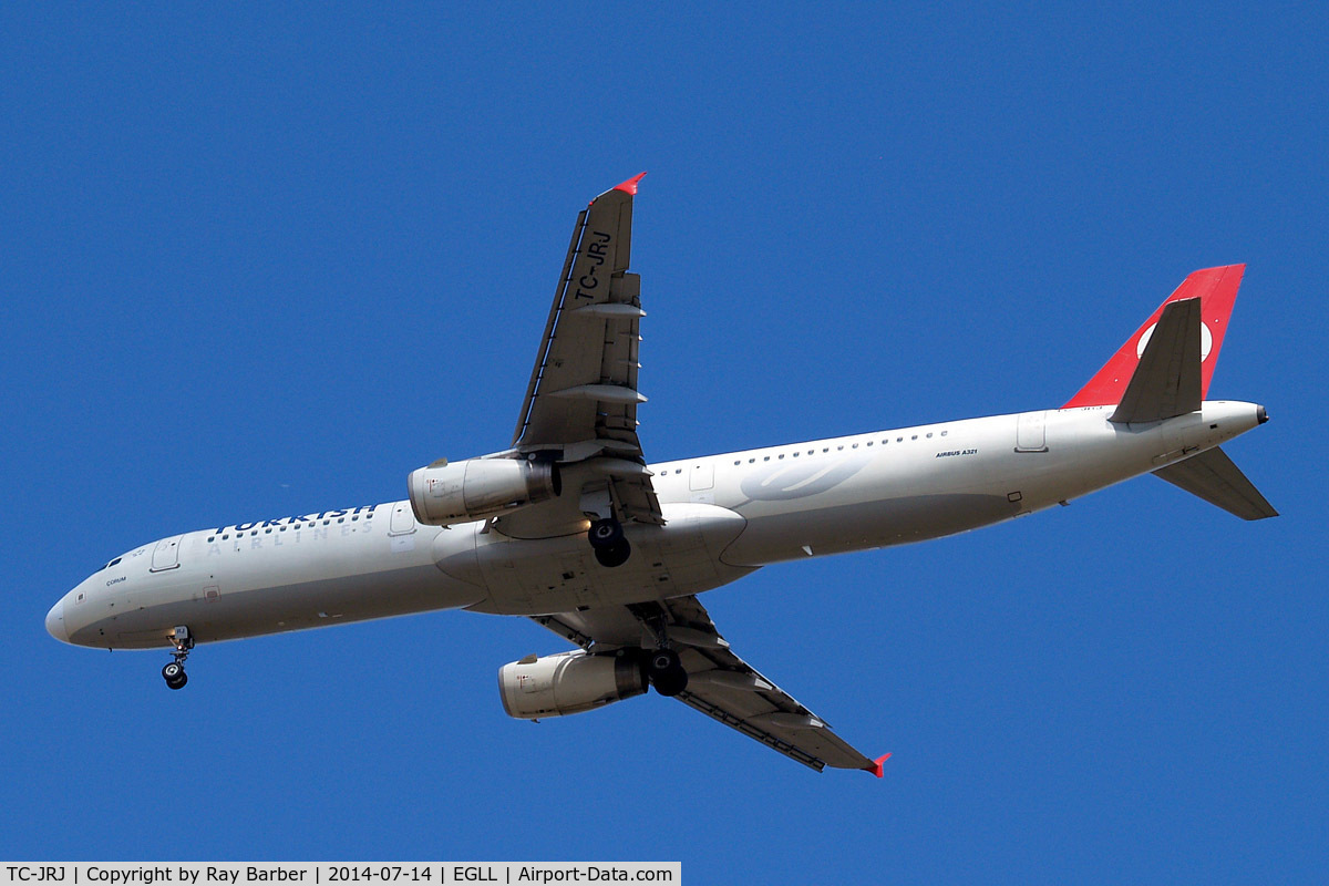 TC-JRJ, 2008 Airbus A321-231 C/N 3429, Airbus A321-231 [3429] (THY Turkish Airlines) Home~G 14/07/2014. On approach 27R.