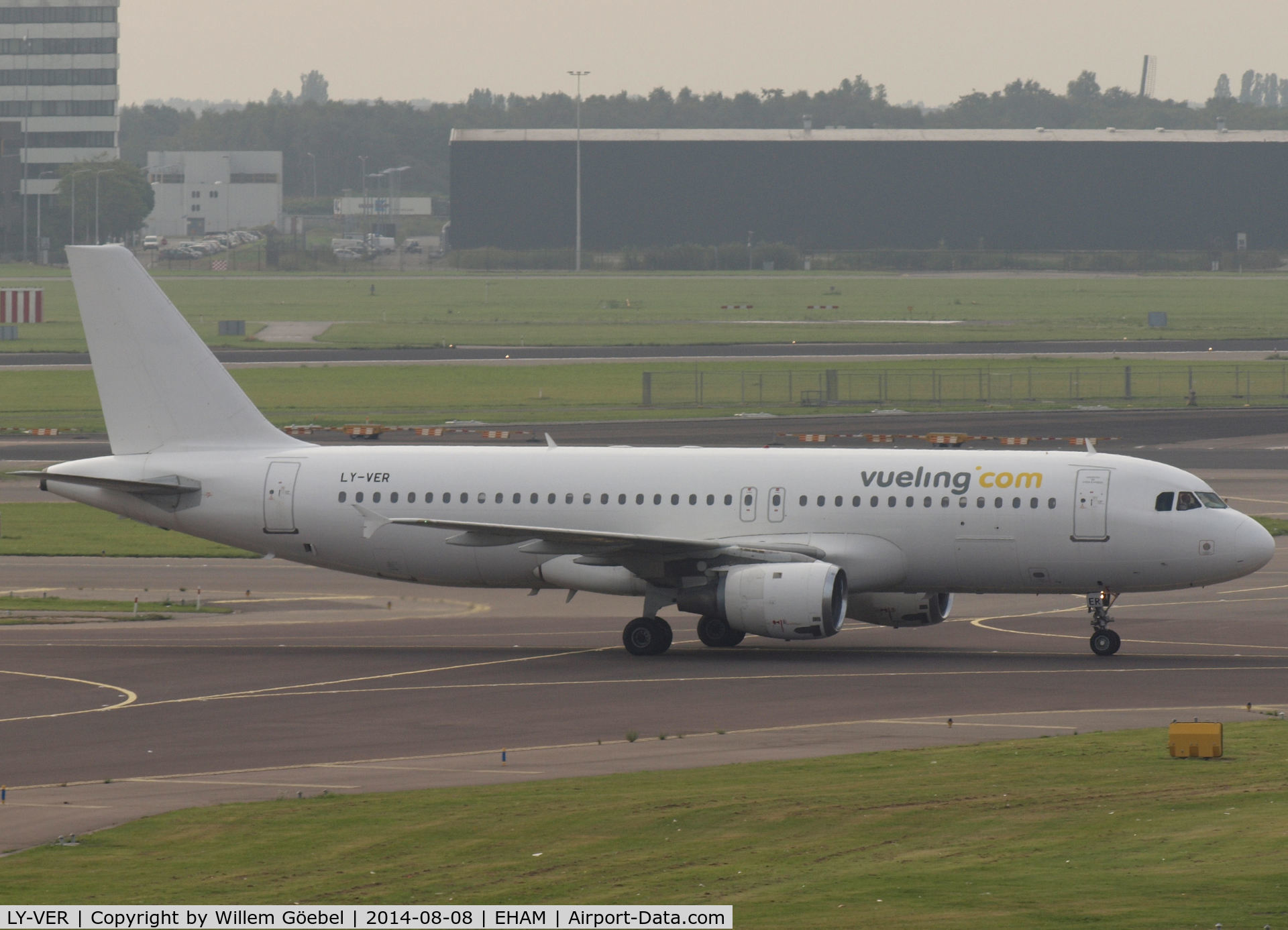 LY-VER, 1993 Airbus A320-212 C/N 409, Taxi to the gate of Schiphol Airport