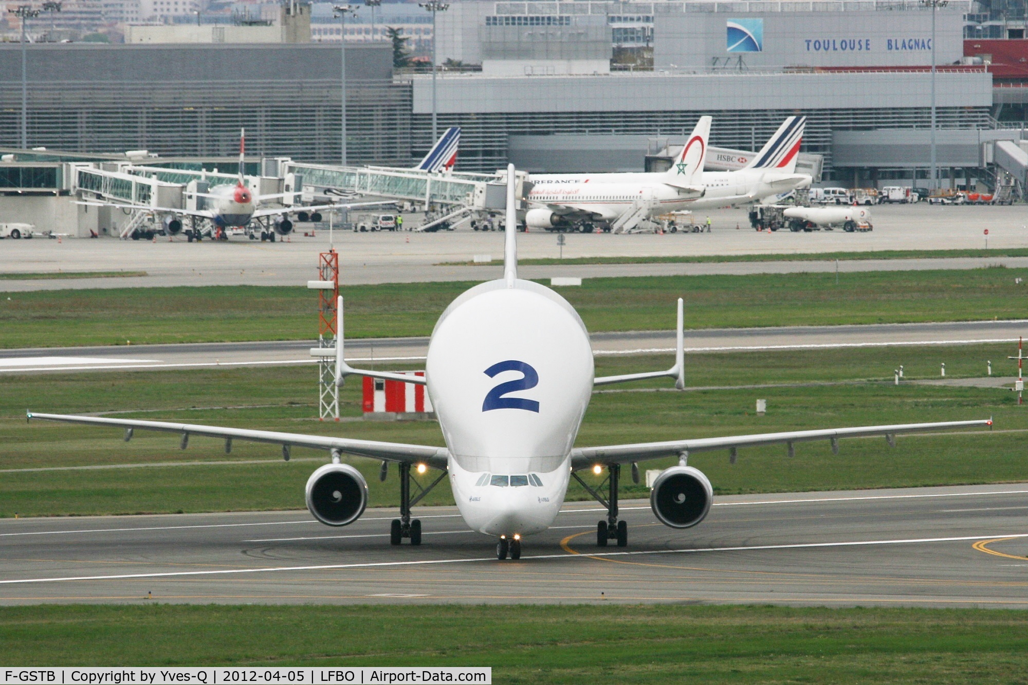 F-GSTB, 1996 Airbus A300B4-608ST Super Transporter C/N 751, Airbus A300B4-608ST Beluga, Taxiing after landing rwy 32R, Toulouse-Blagnac Airport (LFBO-TLS)
