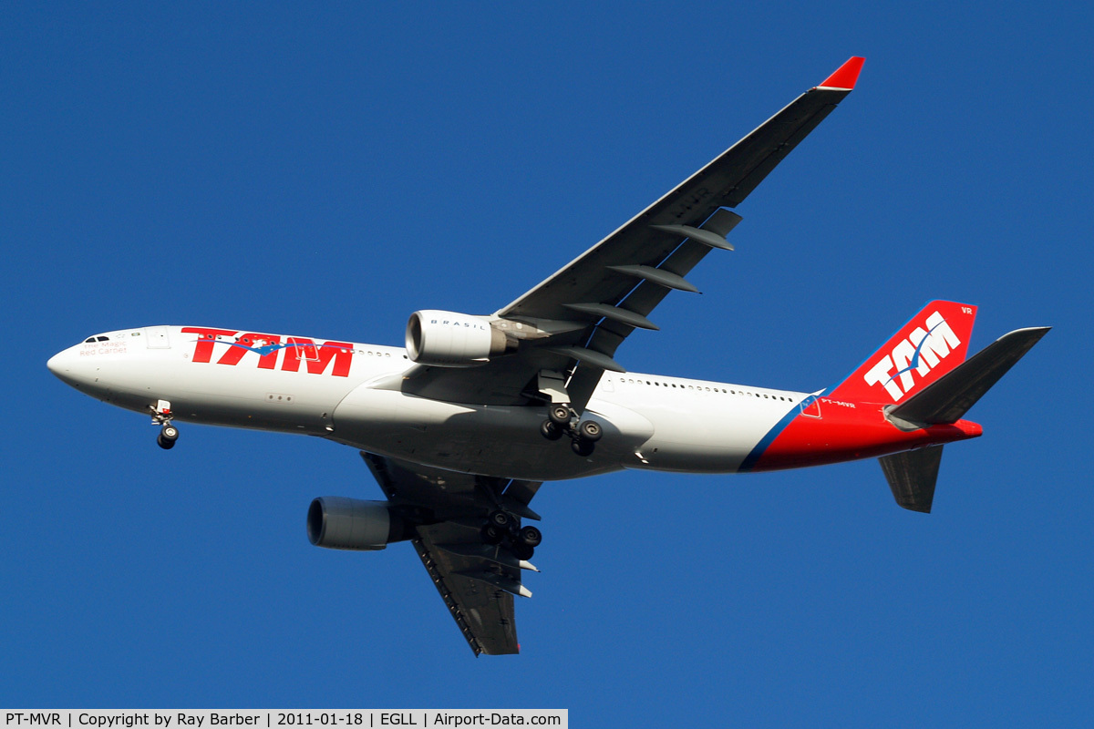 PT-MVR, 2008 Airbus A330-223 C/N 977, Airbus A330-223 [977] (TAM Airlines) Home~G 18/01/2011. On approach 27R.