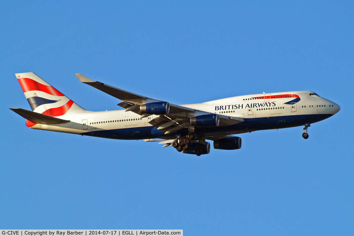 G-CIVE, 1994 Boeing 747-436 C/N 27350, Boeing 747-436 [27350] (British Airways) Home~G 17/07/2014. On approach 27L.