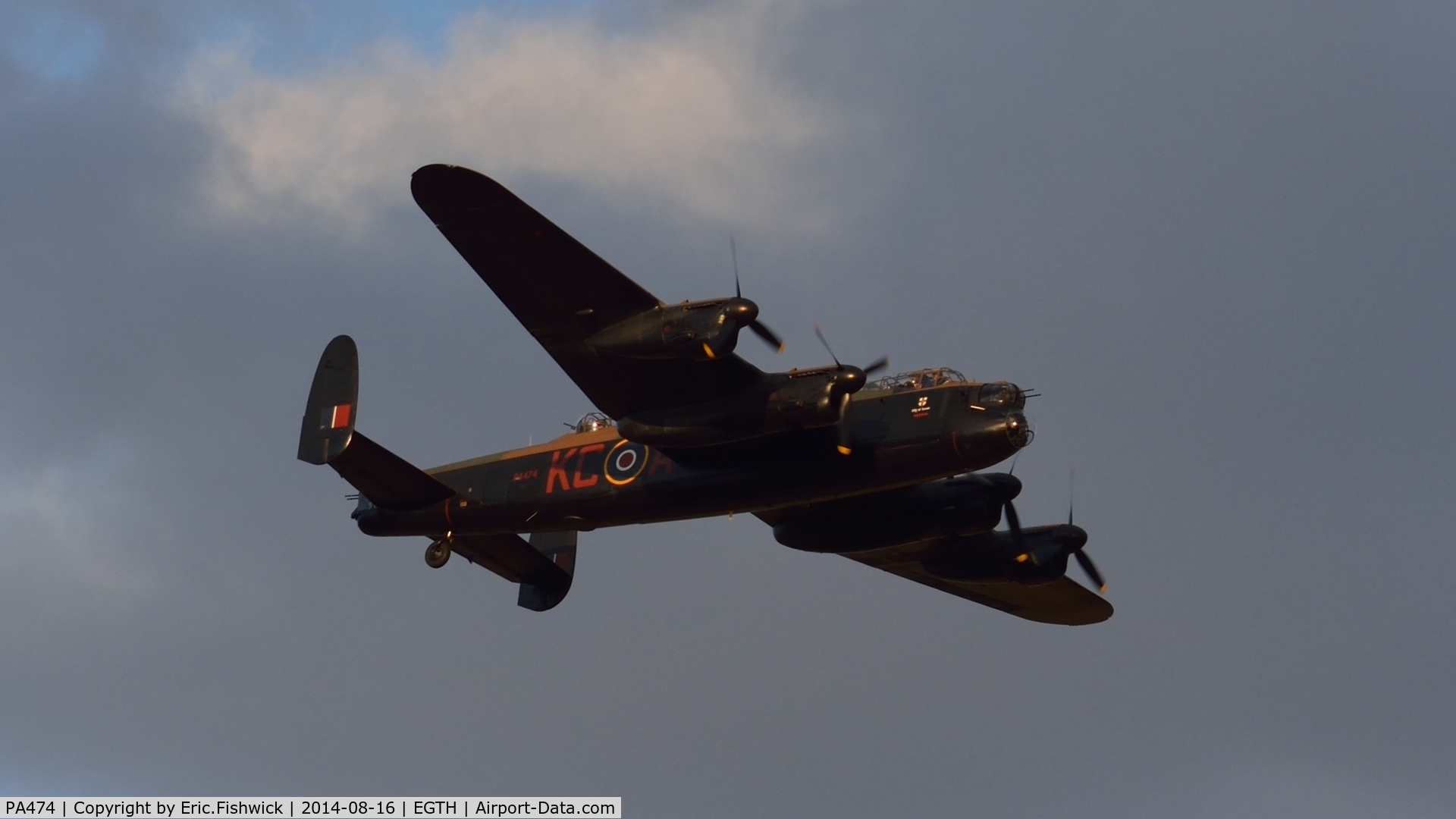 PA474, 1945 Avro 683 Lancaster B1 C/N VACH0052/D2973, 44. PA474 at The Shuttleworth Collection Flying Proms, Aug. 2014.