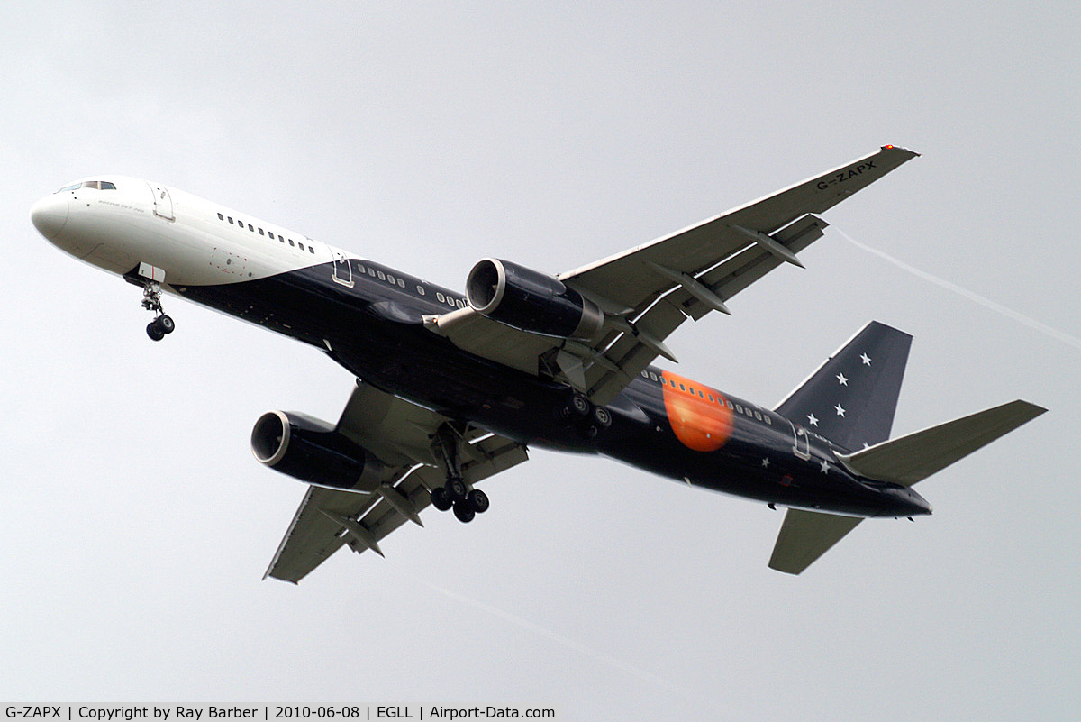G-ZAPX, 2000 Boeing 757-256 C/N 29309, Boeing 757-256 [29309] (Titan Airways) Home~G 08/06/2010. On approach 27R