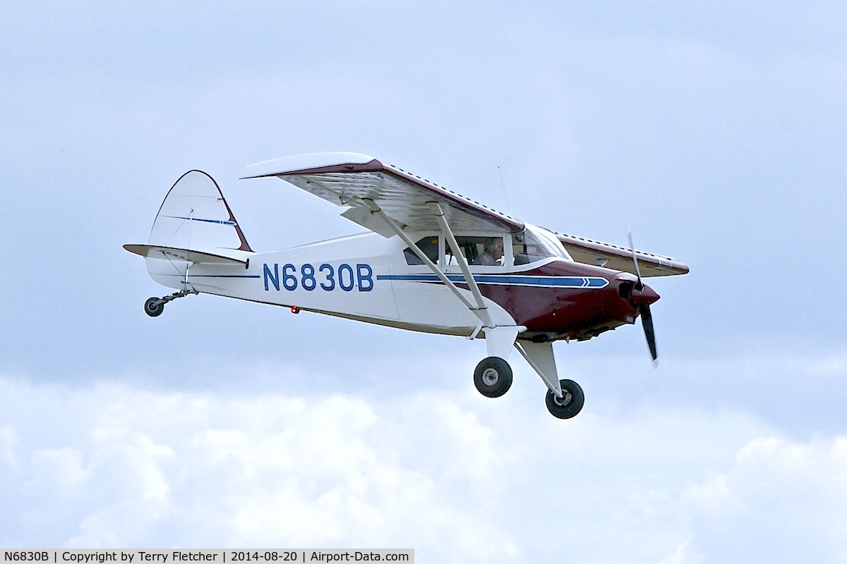 N6830B, Piper PA-22-150 C/N 22-4128, Visitor to the 2014 Midland Spirit Fly-In at Bidford Gliding Centre