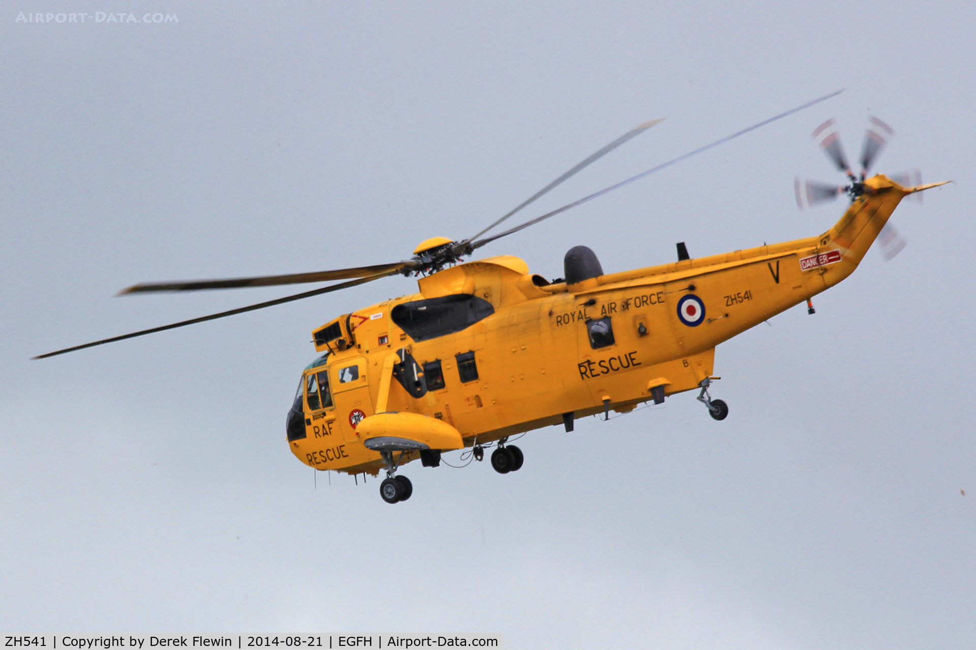 ZH541, Westland Sea King HAR.3A C/N WA1007, Chivoner based, Sea King HAR.3A, Rescue 169, seen departing EGFH to the West.