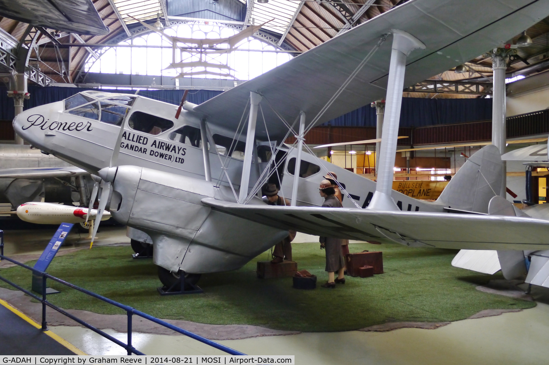 G-ADAH, De Havilland DH-89A Dragon Rapide C/N 6278, On display at the Museum of Science and Industry, Manchester.