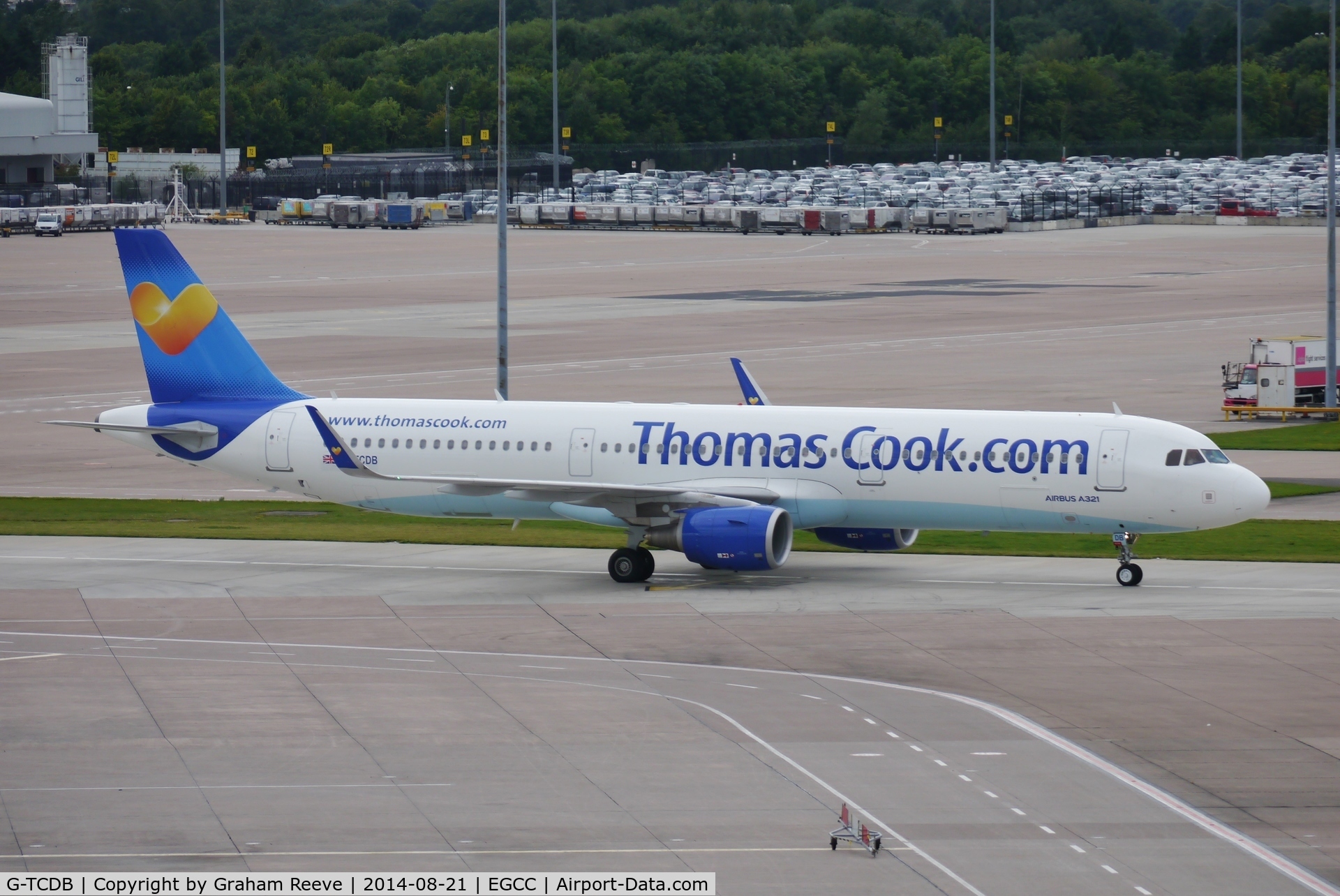 G-TCDB, 2013 Airbus A321-211 C/N 5603, Just arrived at Manchester.