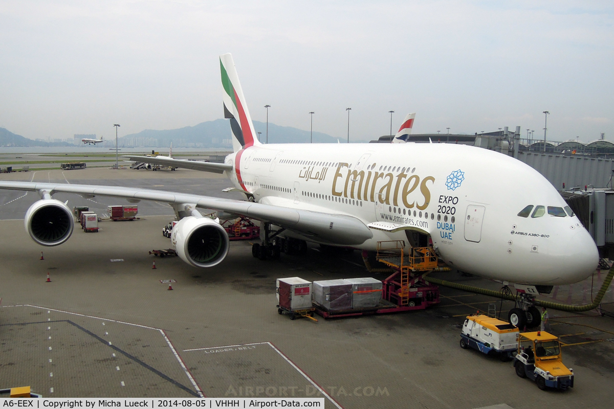 A6-EEX, 2014 Airbus A380-861 C/N 154, At Hong Kong