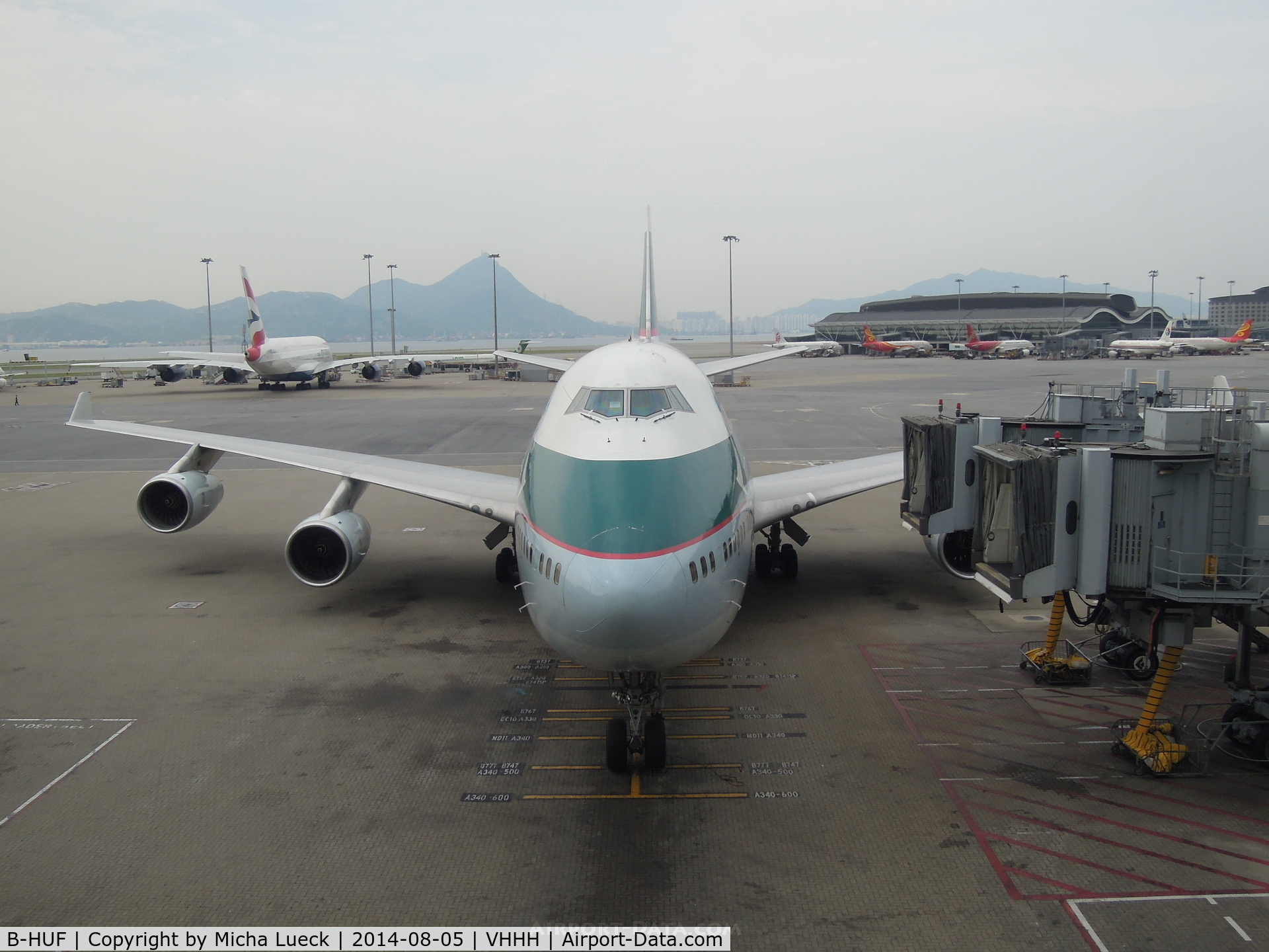 B-HUF, 1993 Boeing 747-467 C/N 25869, At Hong Kong