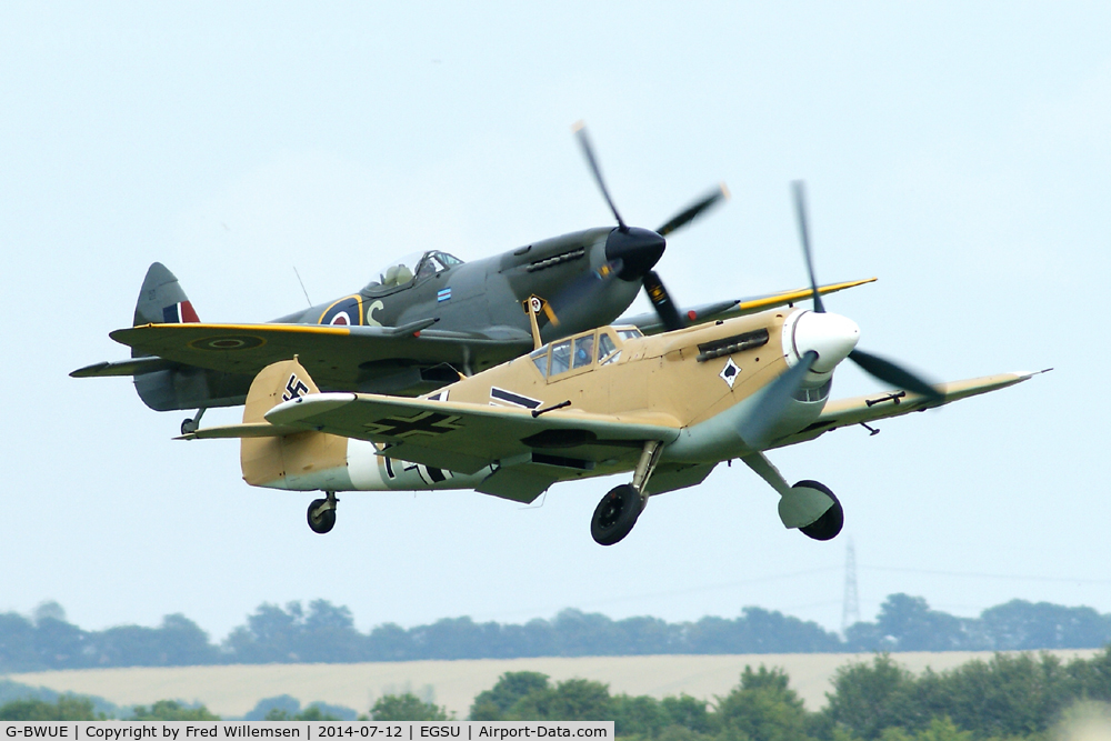 G-BWUE, 1949 Hispano HA-1112-M1L Buchon C/N 172, Together with Spit G-OXIV