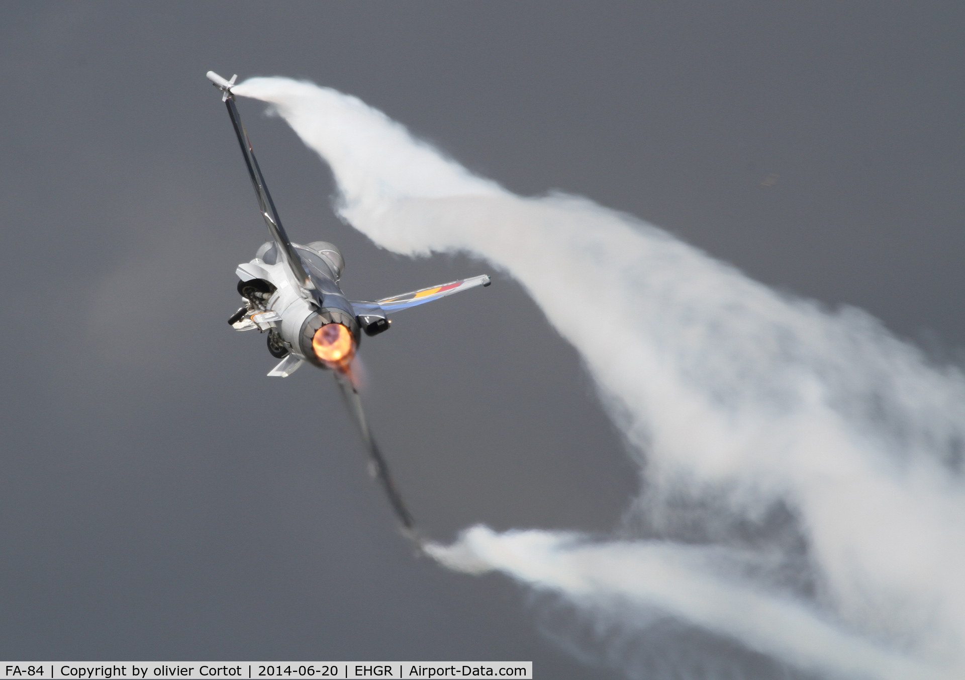 FA-84, 1980 SABCA F-16AM Fighting Falcon C/N 6H-84, bad weather for the 2014 RNAF airshow