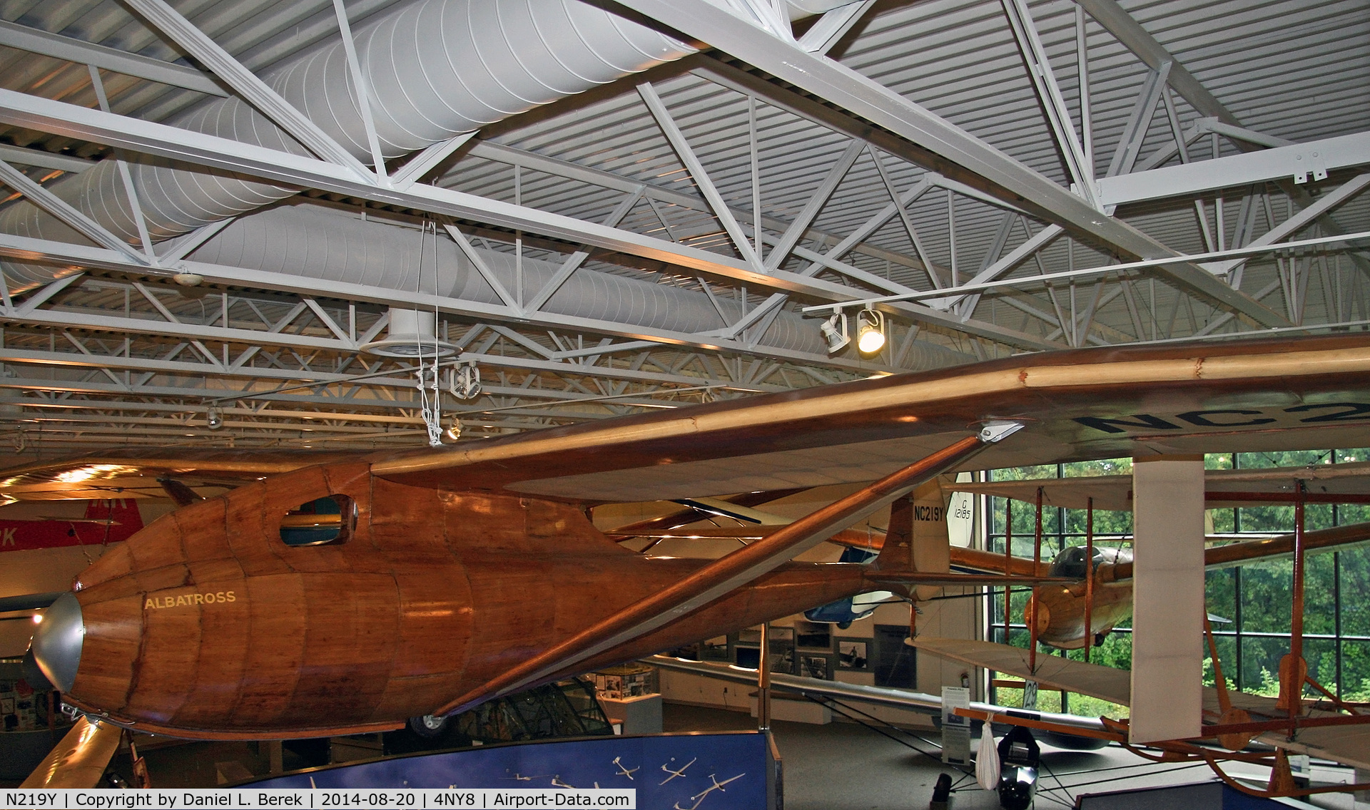 N219Y, 1933 Bowlus-dupont 1-S-2100 C/N 1, This beautiful sailplane has been lovingly preserved and is proudly displayed at the National Soaring Museum, Elmira, NY.