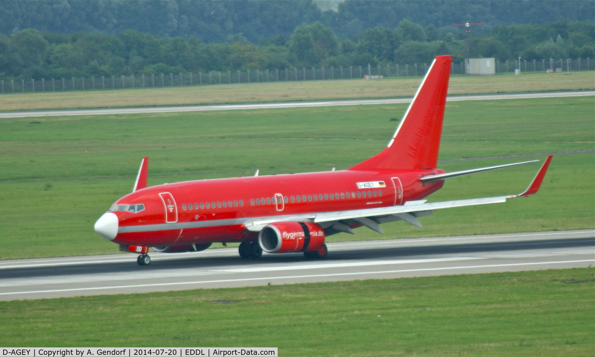 D-AGEY, 1998 Boeing 737-73S C/N 29076, Germania (Sterling cs.), seen here shortly after landing at Düsseldorf Int'l(EDDL)