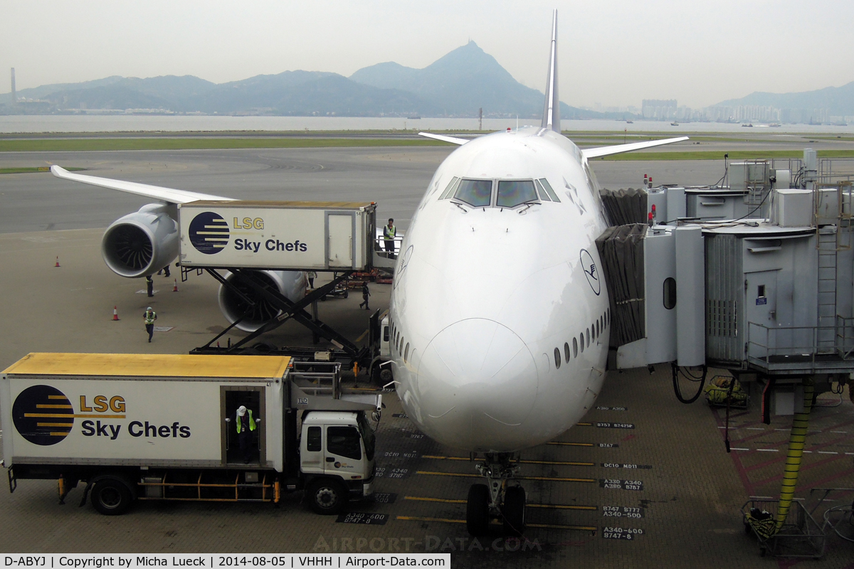 D-ABYJ, 2013 Boeing 747-830 C/N 37834, At Hong Kong