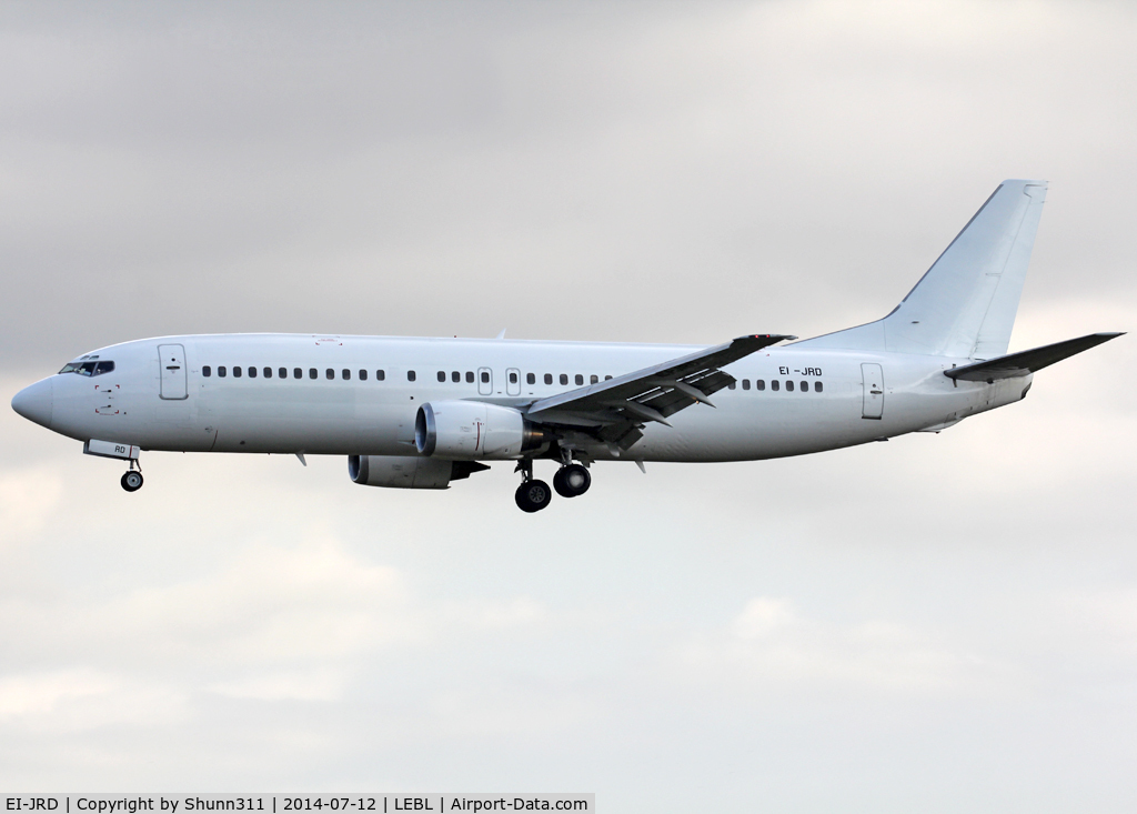 EI-JRD, 1991 Boeing 737-4Y0 C/N 24917, Landing rwy 25R... Ryanair summer lease... Owned by Air Contractors