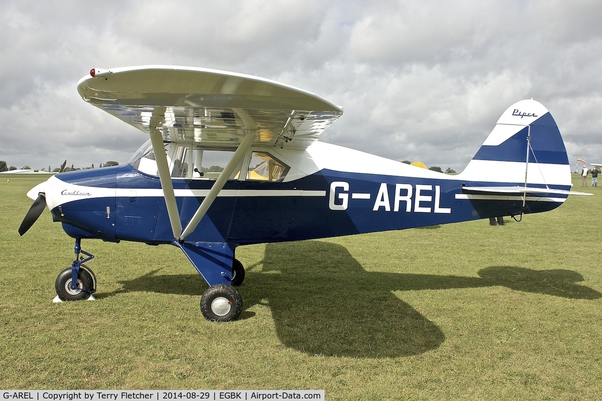G-AREL, 1960 Piper PA-22-150 Caribbean C/N 22-7284, At 2014 LAA Rally at Sywell
