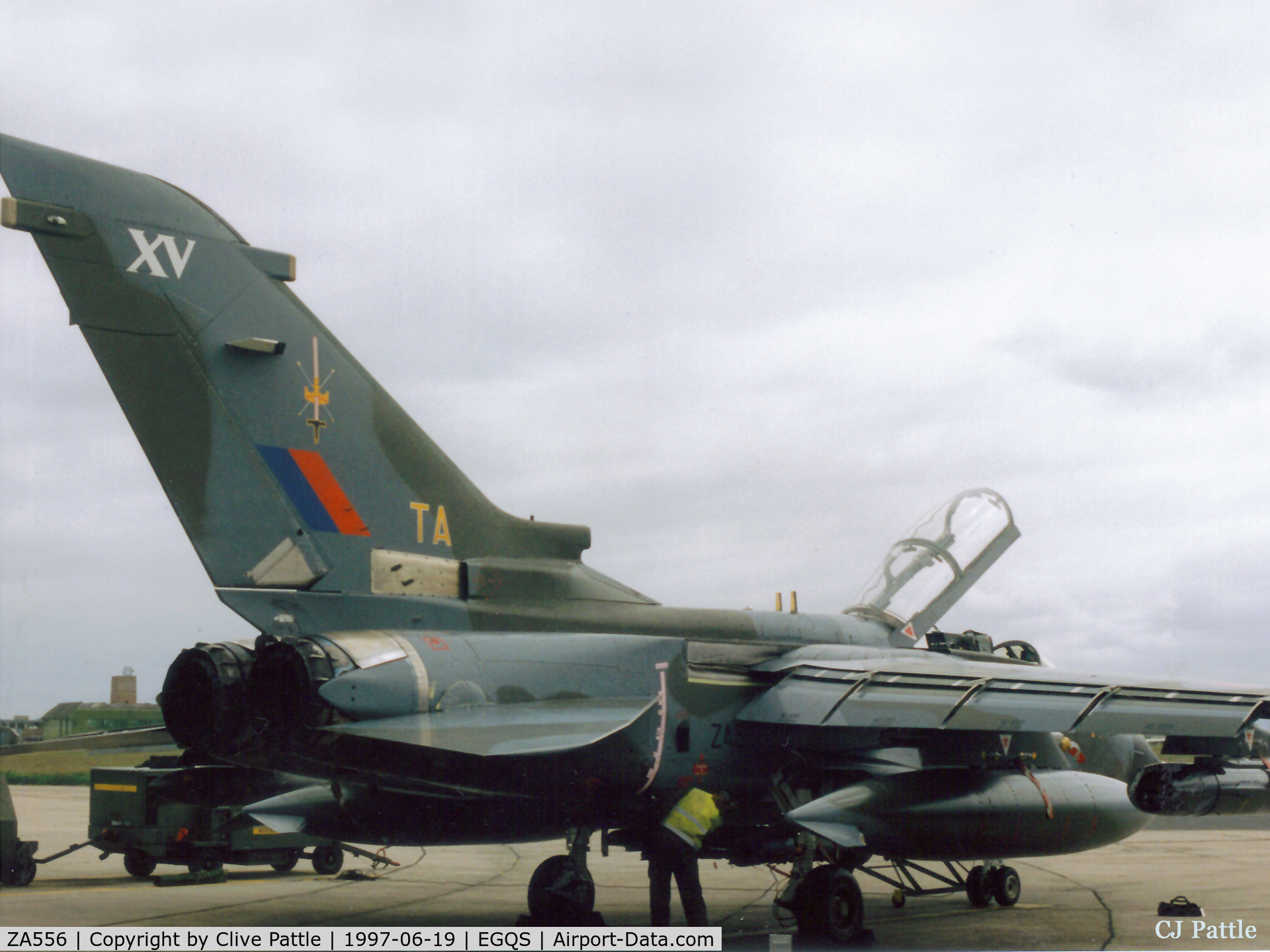 ZA556, 1981 Panavia Tornado GR.4 C/N 075/BS020/3040, Scanned from print. On flightline at Lossiemouth when coded TA of 15 R Sqn