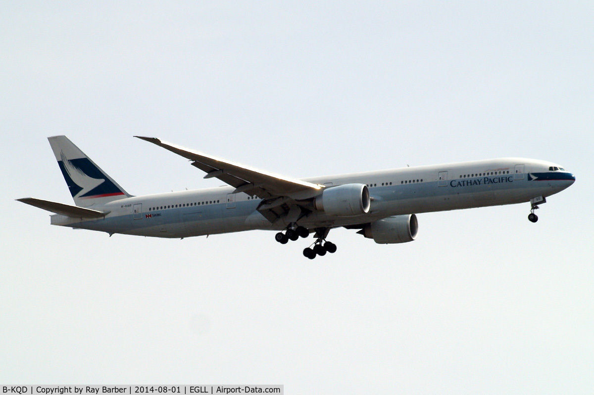 B-KQD, 2012 Boeing 777-367/ER C/N 39237, Boeing 777-367ER [39237] (Cathay Pacific Airways) Home~G 01/08/2014. On approach 27L.