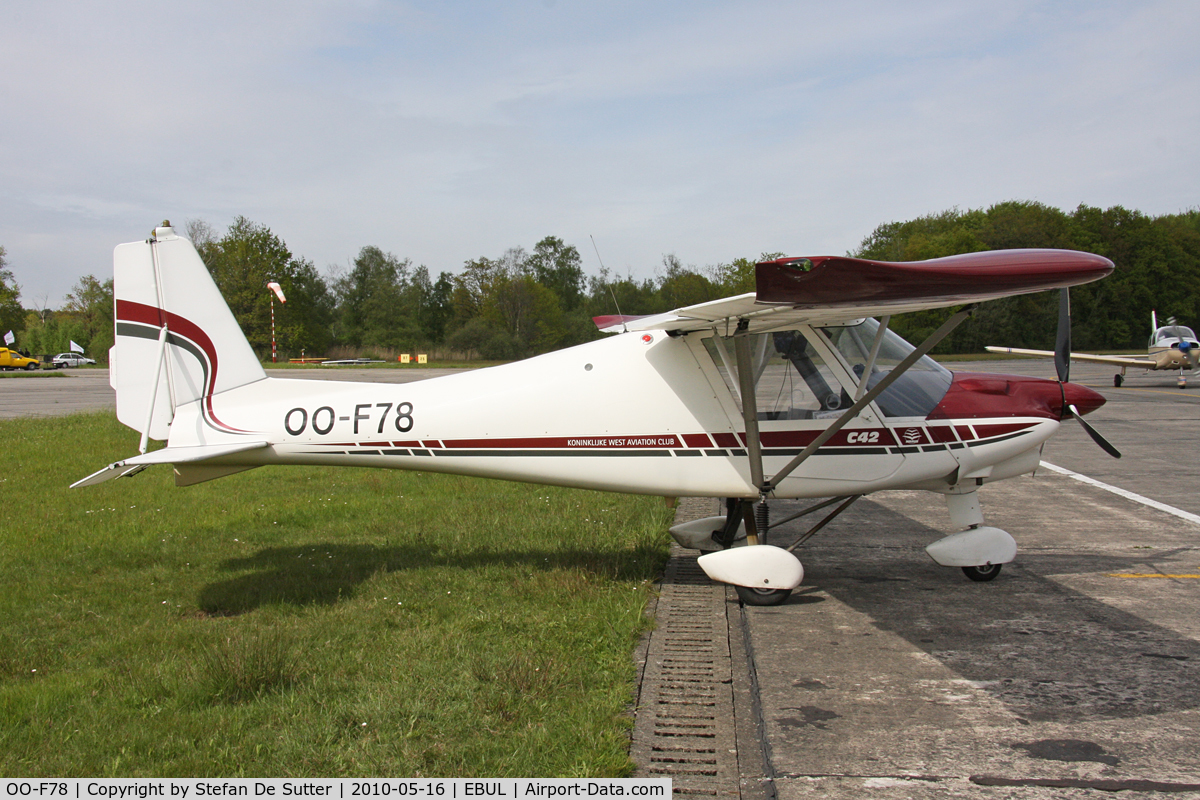 OO-F78, 2008 Comco Ikarus C42 C/N 0802-6942, Parked at Vliegclub Ursel.
