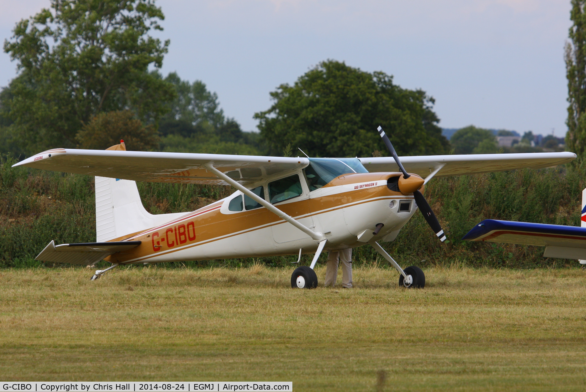 G-CIBO, 1981 Cessna 180K Skywagon C/N 18053177, at the Little Gransden Airshow 2014