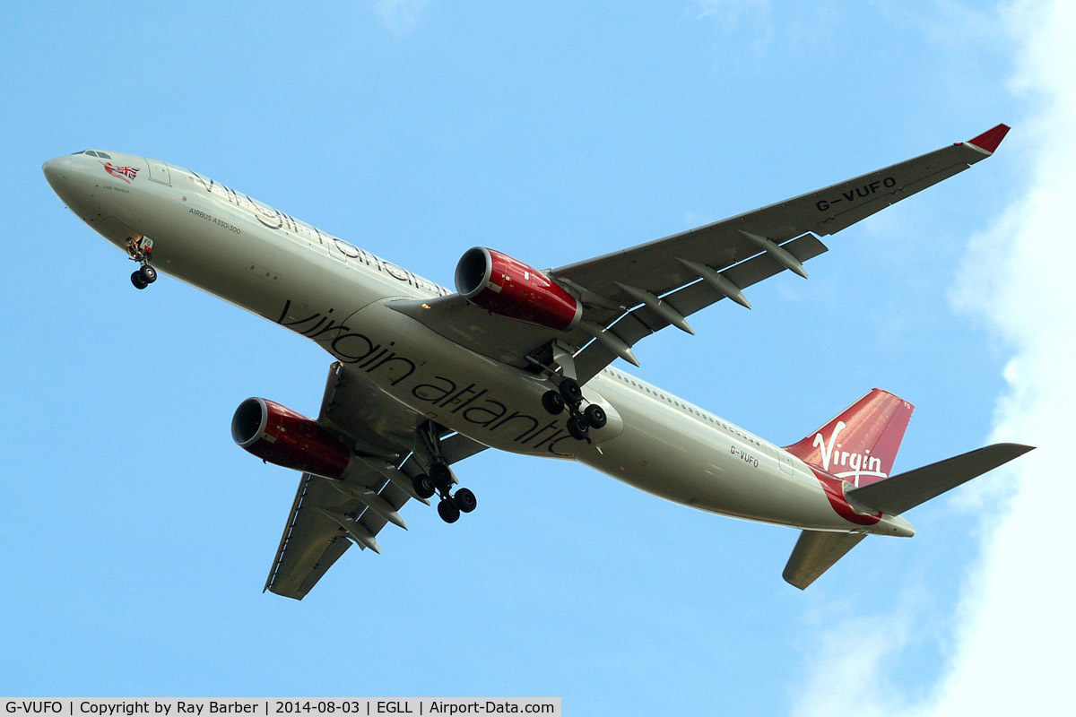G-VUFO, 2012 Airbus A330-343X C/N 1352, Airbus A330-343X [1352] (Virgin Atlantic) Home~G 03/08/2014. On approach 27R.