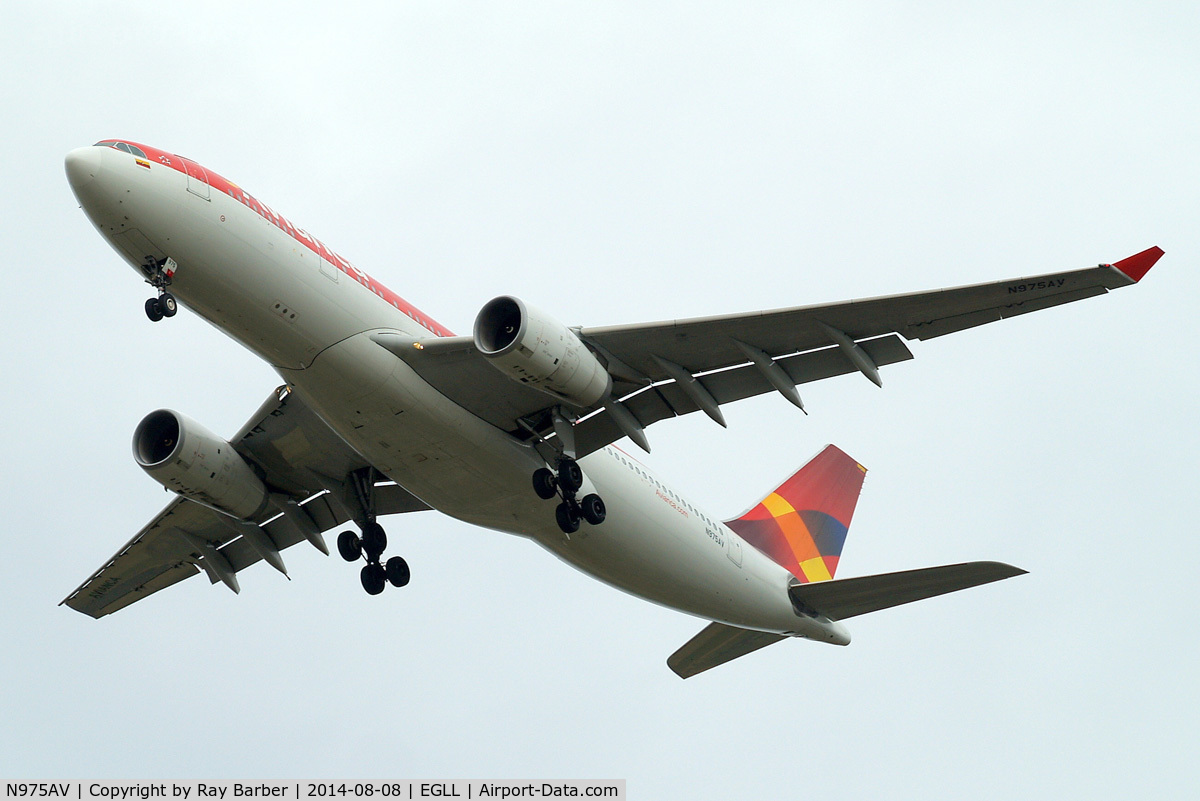 N975AV, 2011 Airbus A330-243 C/N 1224, Airbus A330-243 [1224] (Avianca) Home~G 08/08/2014. On approach 27R.