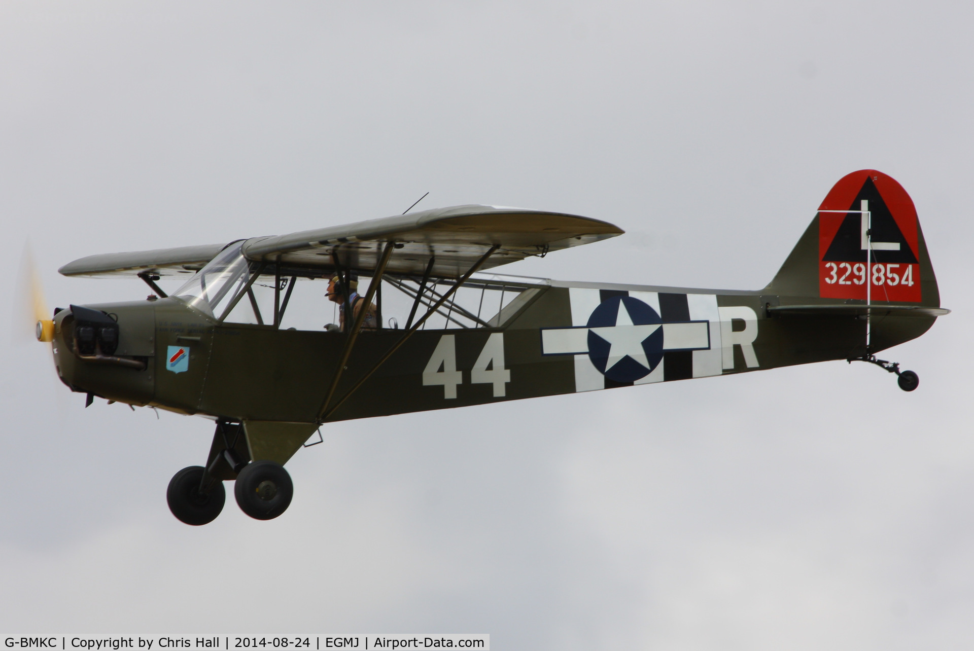 G-BMKC, 1943 Piper L-4H Grasshopper (J3C-65D) C/N 11145, at the Little Gransden Airshow 2014