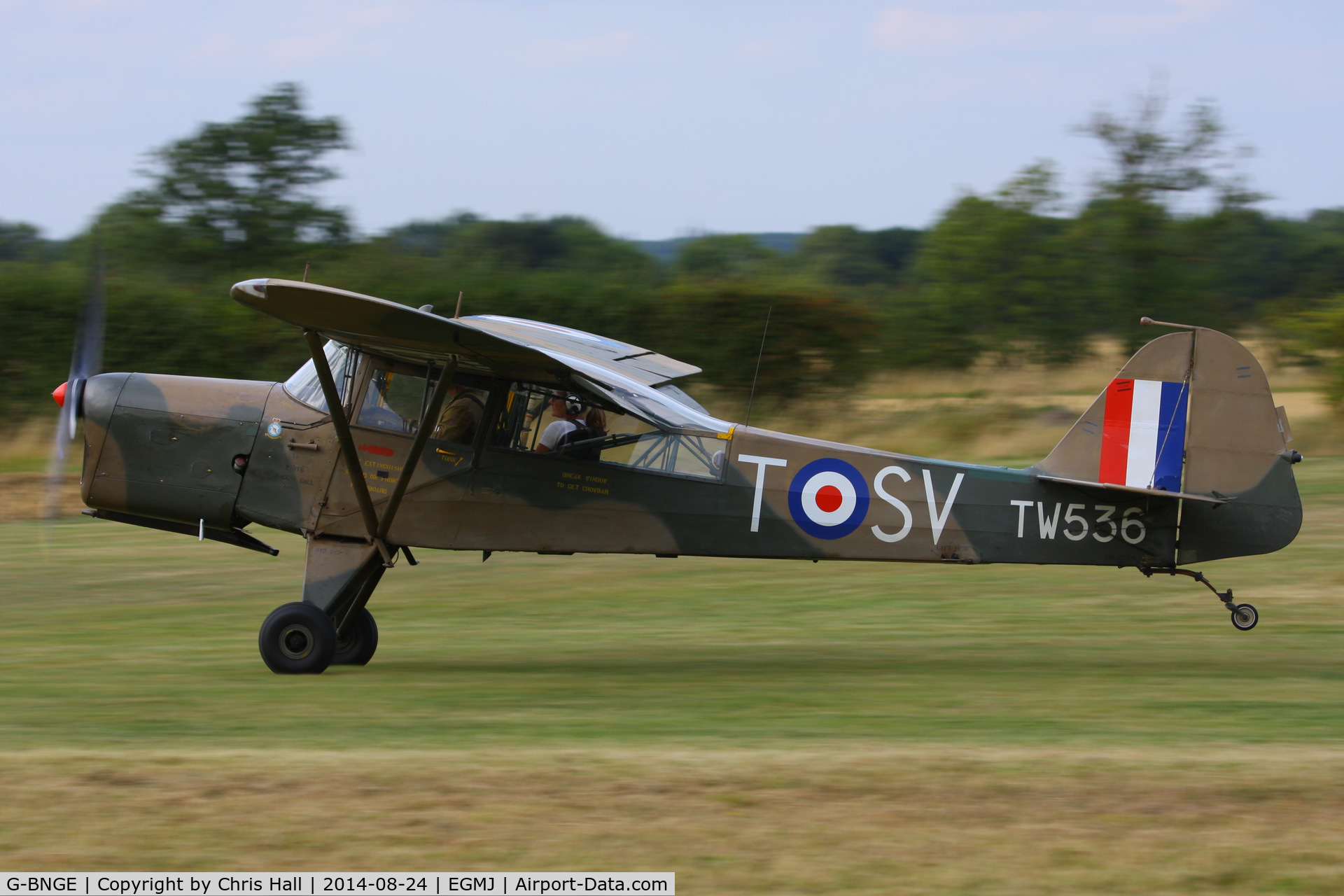 G-BNGE, 1946 Auster AOP.6 C/N 1925, at the Little Gransden Airshow 2014
