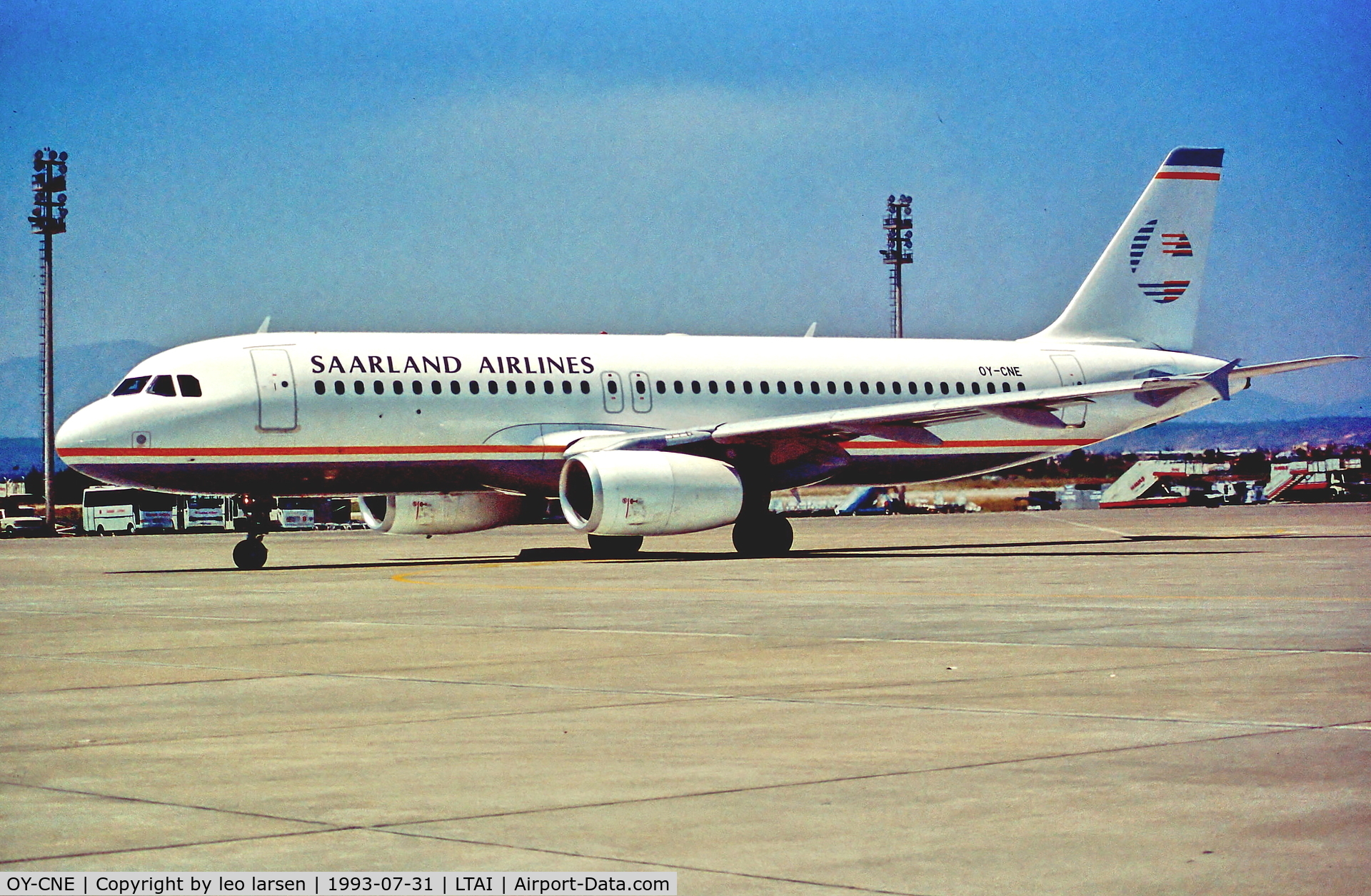 OY-CNE, 1991 Airbus A320-231 C/N 164, AYT Antalya 31.7.93