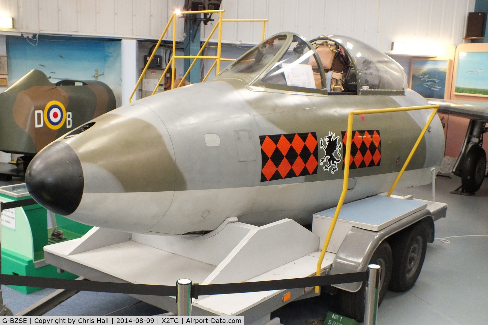 G-BZSE, 1955 Hawker Hunter T.8C C/N 41H-670792, at the Tangmere Military Aviation Museum